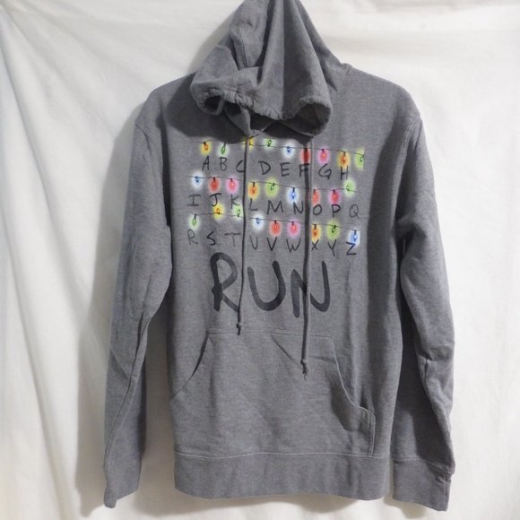 DELTA FLEECE, medium, alphabet / Christmas light design, hooded sweatshirt BNWOT - Picture 1 of 14